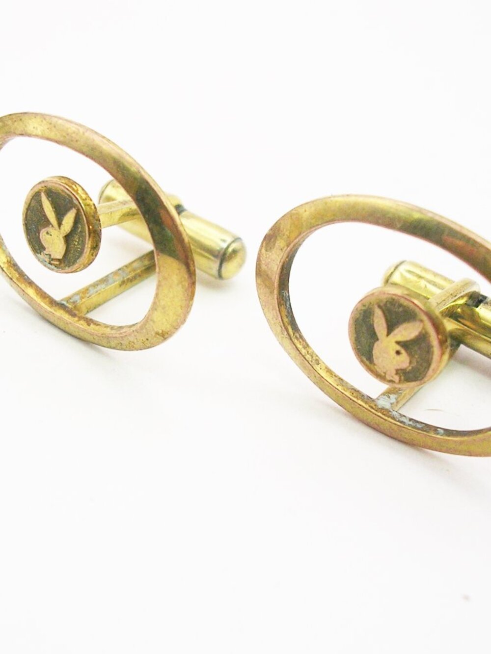 Vintage Playboy Cufflinks Set gold tone classic Men Formal Wear
